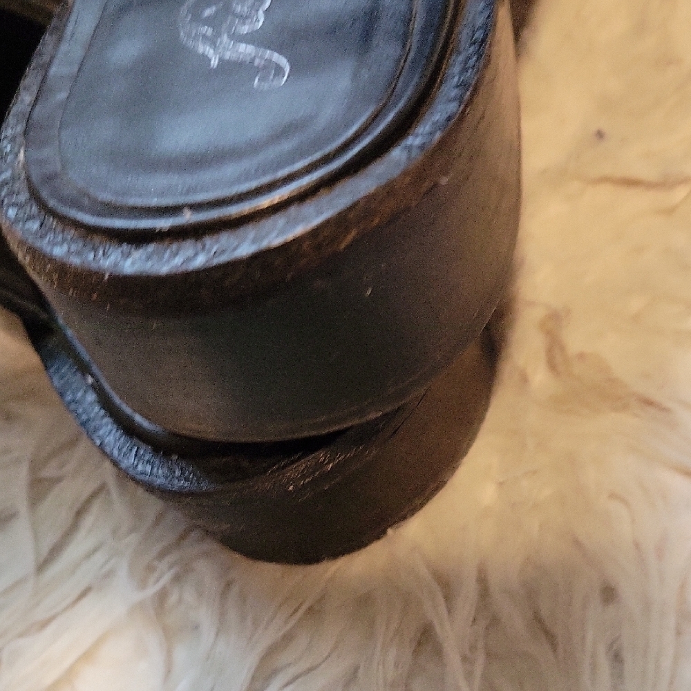 Free People Black Leather Loafers with Silver Detail - Picture 5 of 6